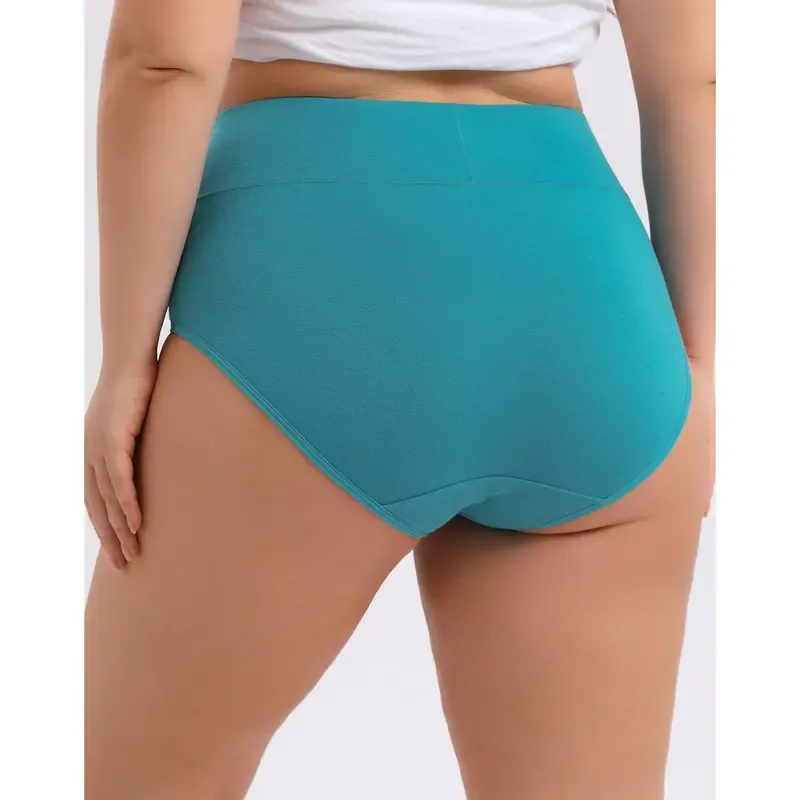 Women's large-size high-waist cotton underwear, soft and comfortable, fully covering triangle pants, breathable and elastic fabric, suitable for daily wear and providing all-day comfort.