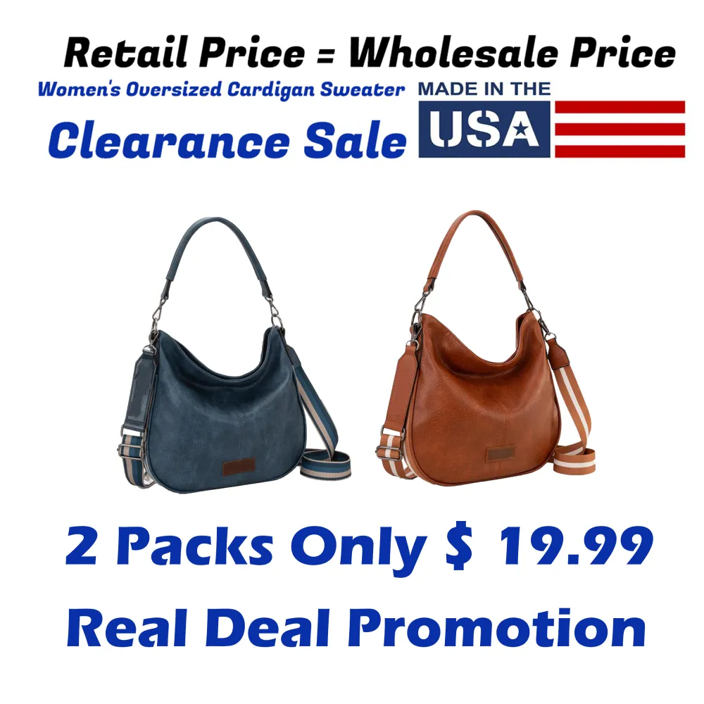 Hobo Bags Large Crossbody Bags for Women – Shoulder Purses with Striped Cotton Straps 🔥 Limited-Time Offer — 50% OFF