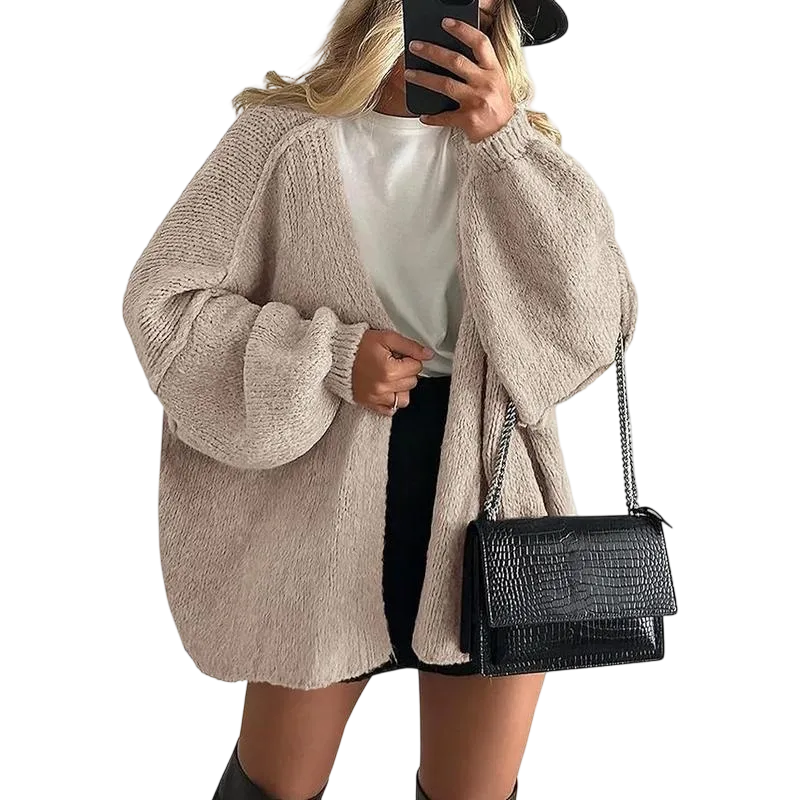 Women's Oversized Cardigan Sweater Fall Long Lantern Sleeve