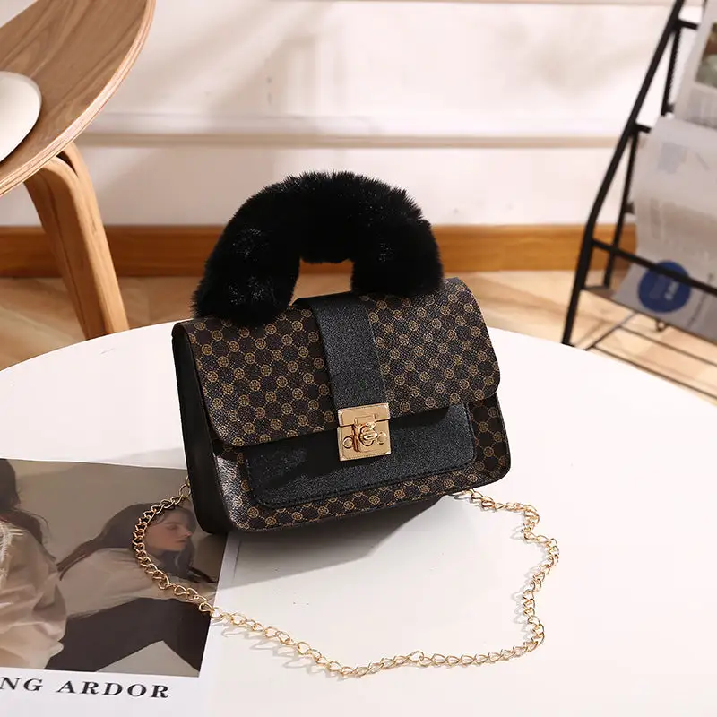Compact Chain Strap Square Handbag