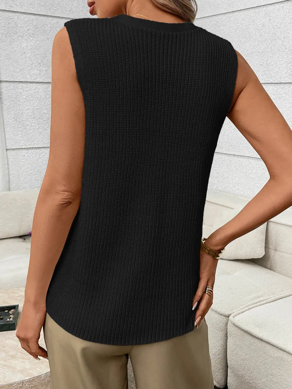 Button-Down Knit Sweater Vest