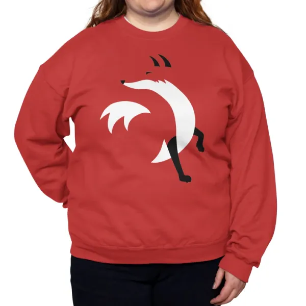 Stylish Geometric Fox Graphic Sweatshirt
