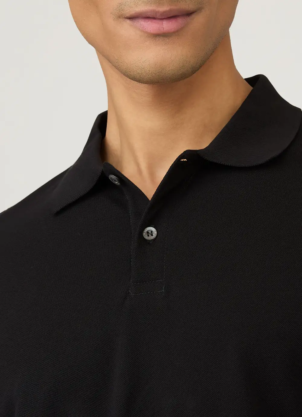 Streamlined Everyday Slim Fit Cotton Pique Long Sleeve Polo Shirt