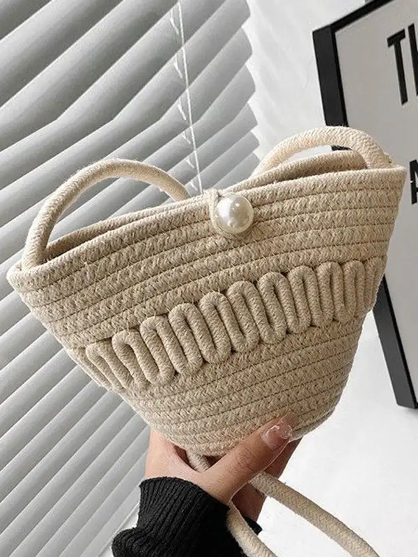 Structured Woven Vintage Shoulder Bag