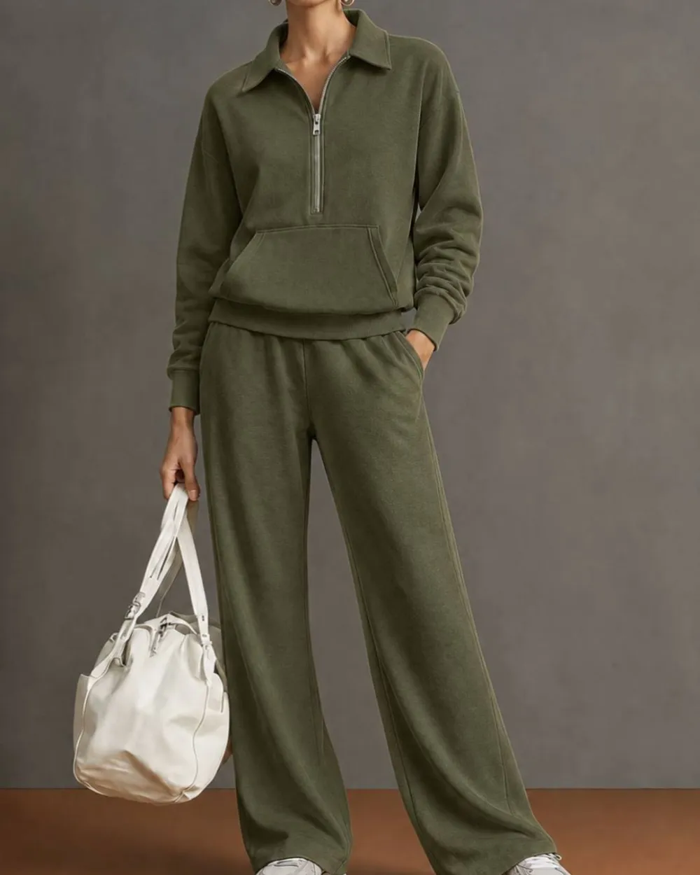 Half-Zip Sweatshirt and Pants Set