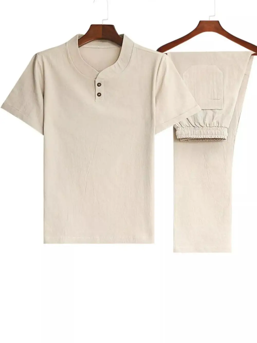 Men's Plus Size Casual Short Sleeve Top and Pants Set