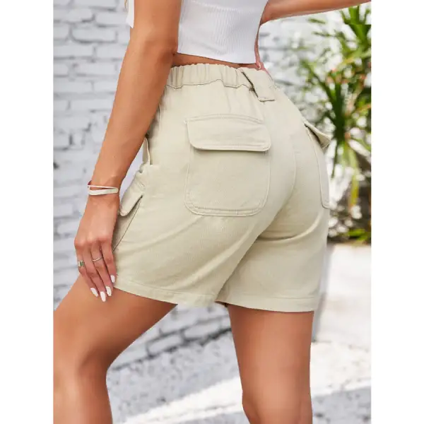 High Waist Washed Denim Shorts
