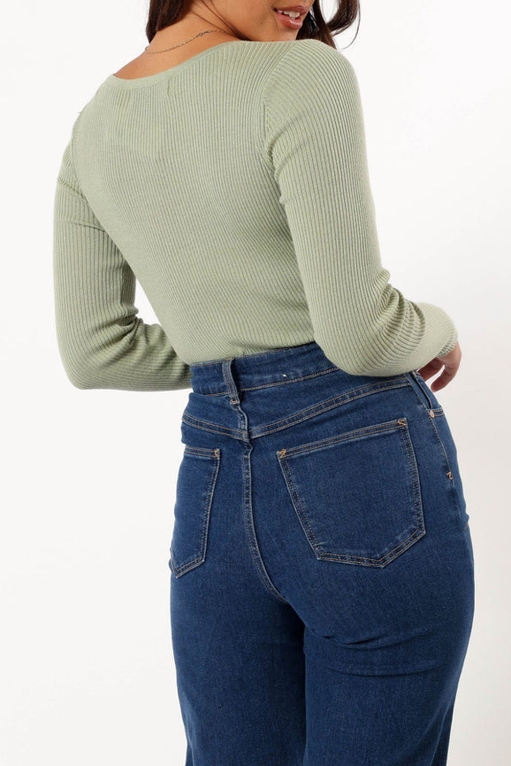 V NECK LONG SLEEVE TOP