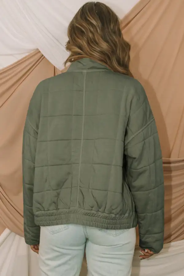Zip-Up Pocket Quilted Jacket Everyday
