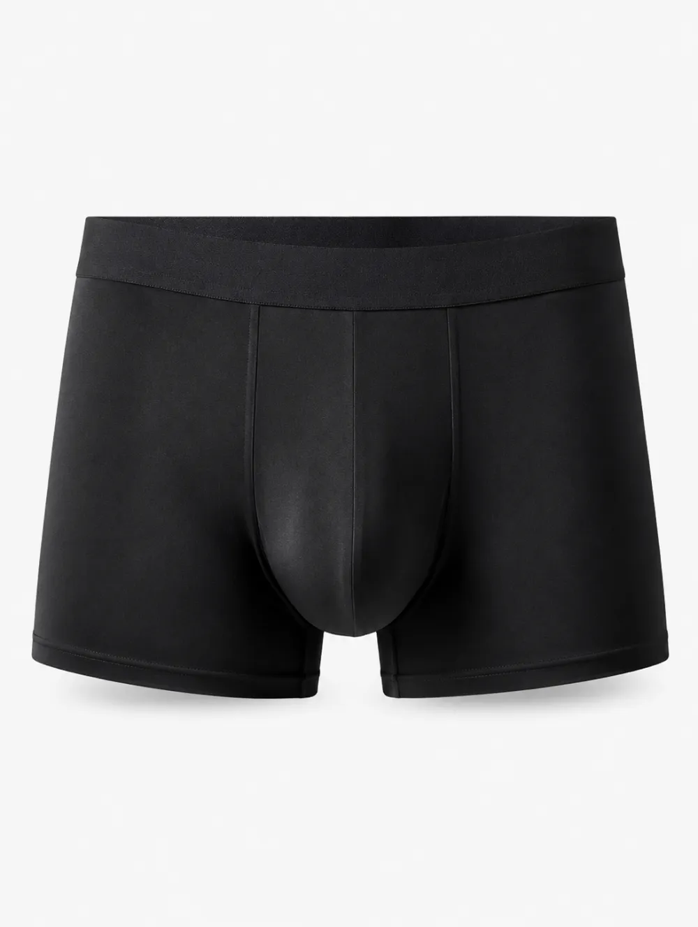 Men's Solid Black Minimalist Printed Boxer Briefs