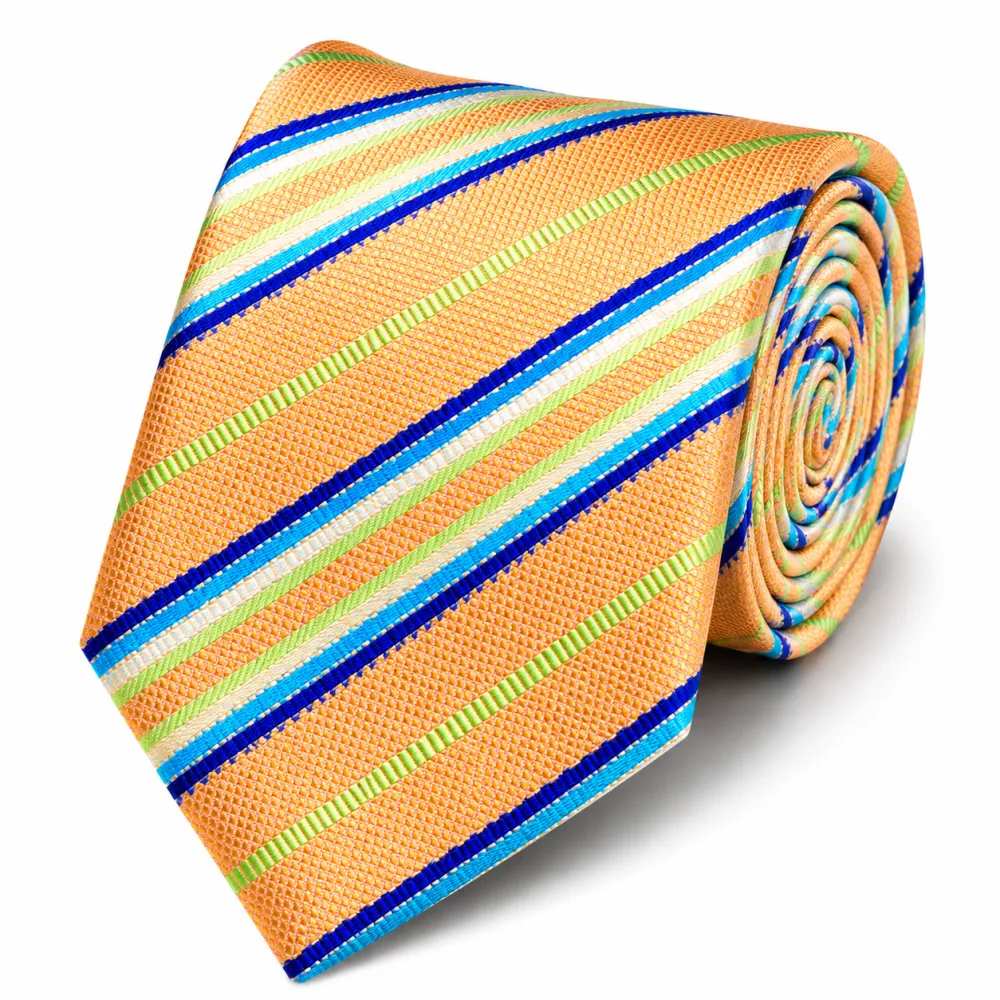 Timeless Silk Striped Men's Necktie With Pocket Square