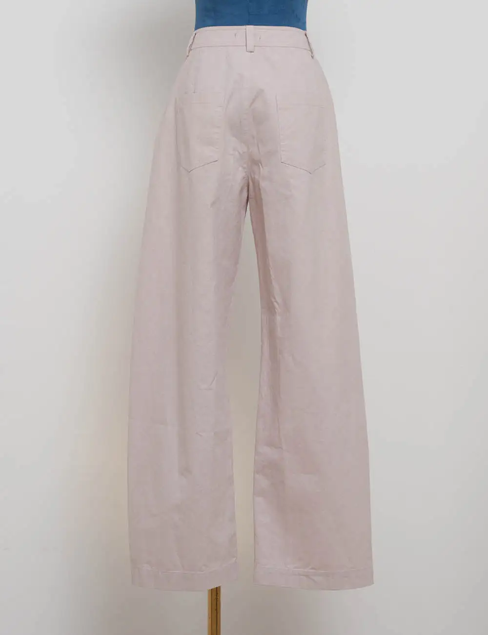 Button Front Barrel Leg Denim Pants