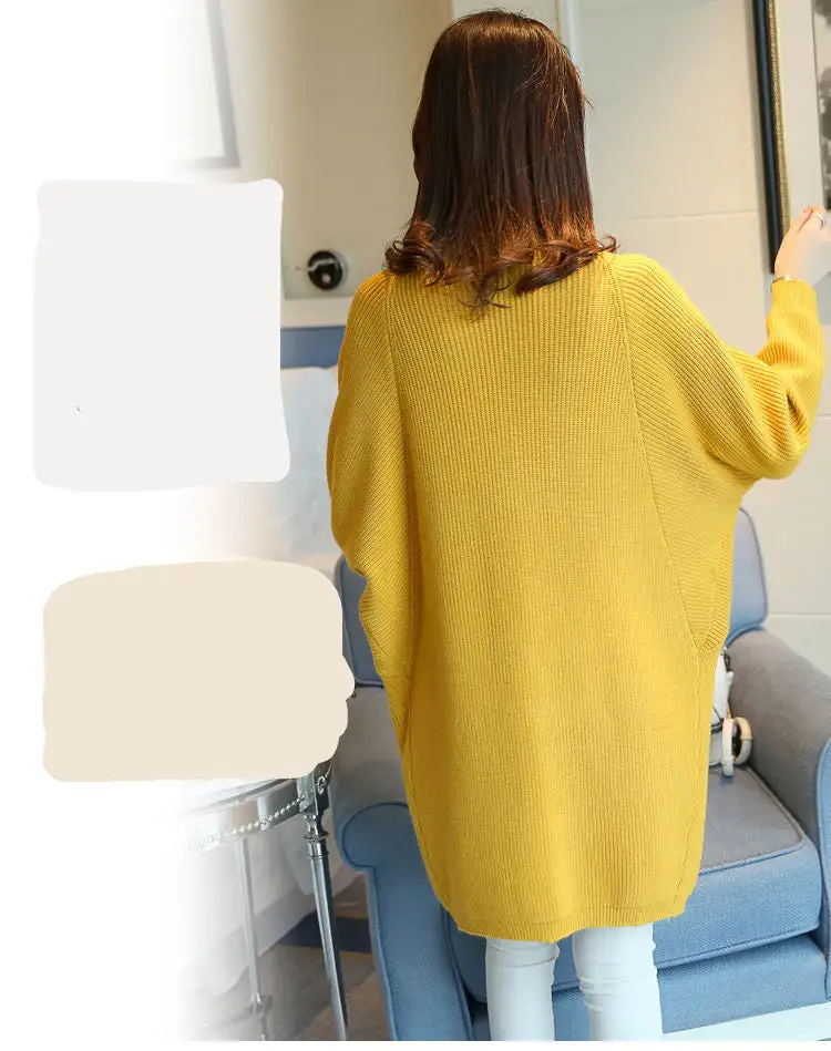 Polyester-Blend V-Neck Longline Relaxed-Fit Cardigan