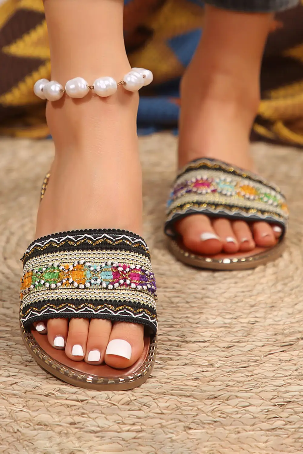 Crochet Faux Leather Beach Sandals