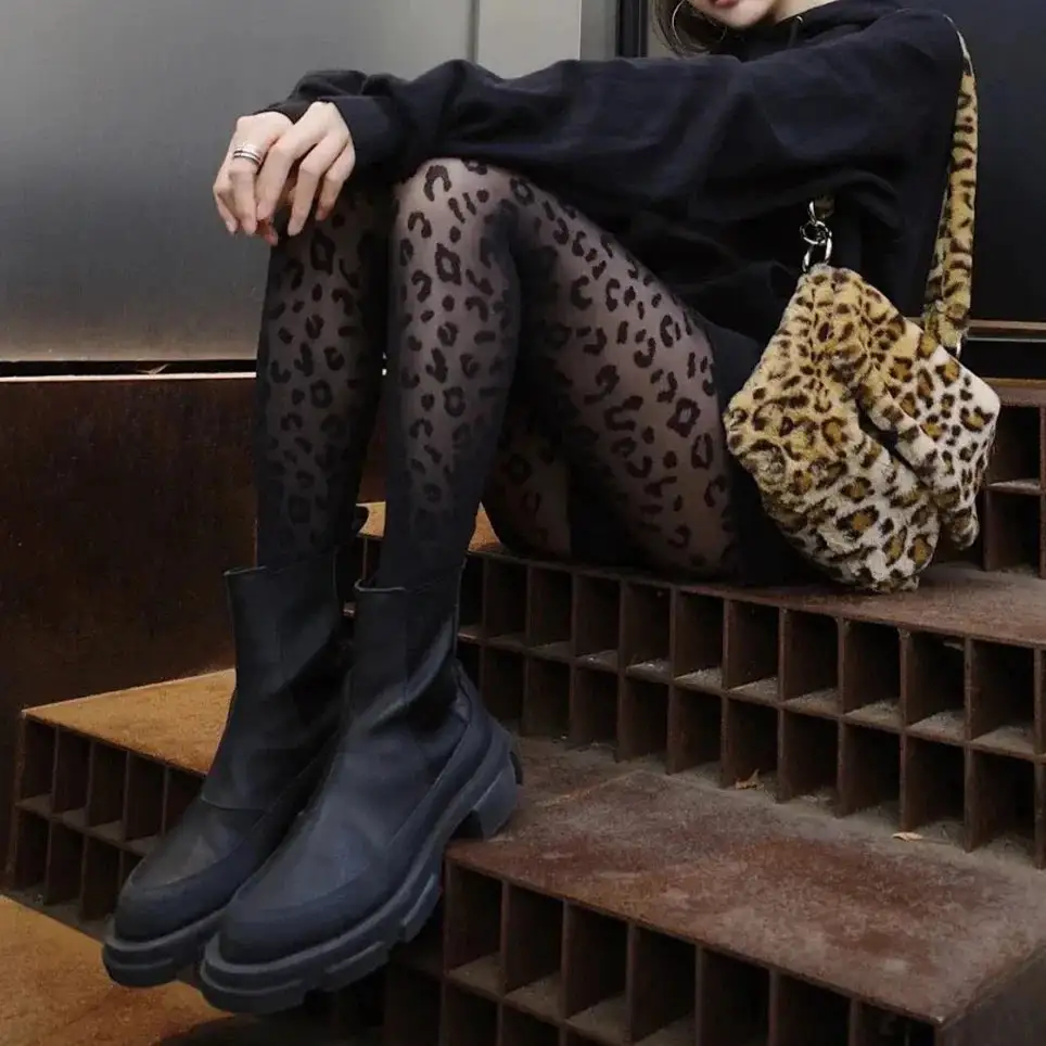 Leopard Pattern Sheer Tights