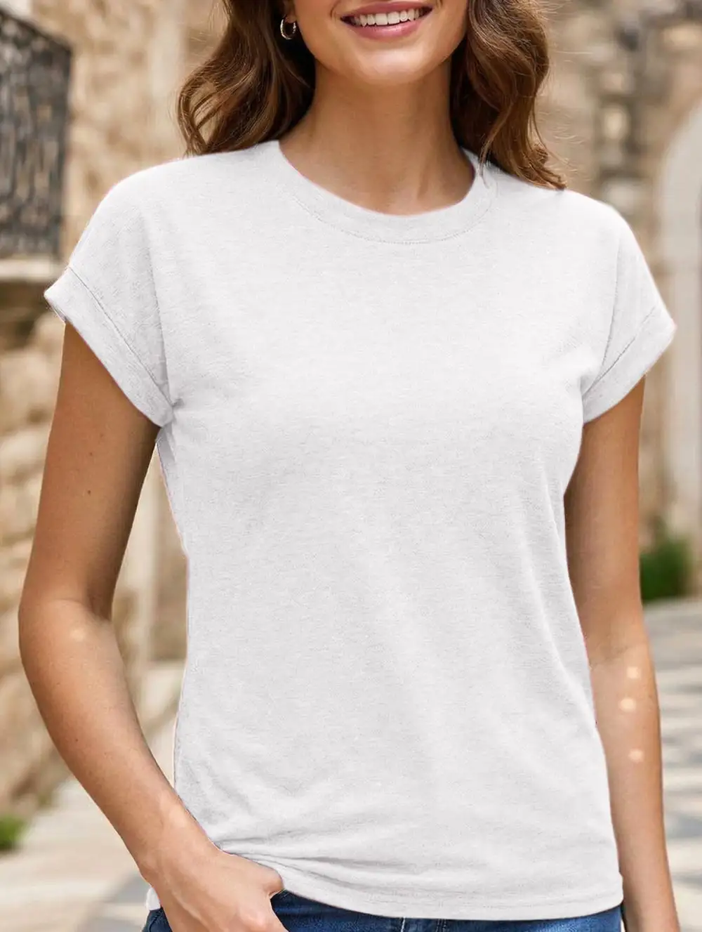 Easy Fit Loose Crew Neck Short Sleeve Tee