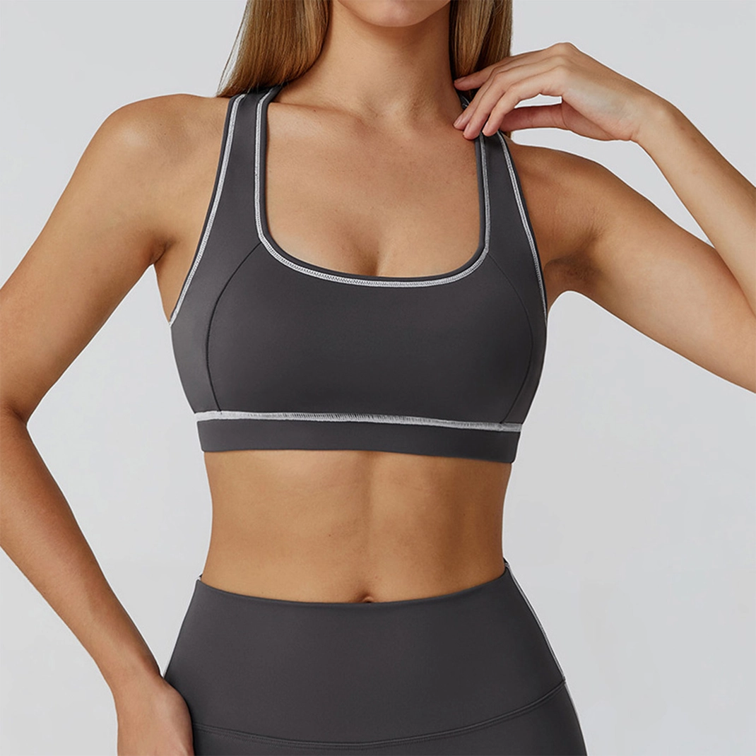Square Neck Thin Strap Sports Bra