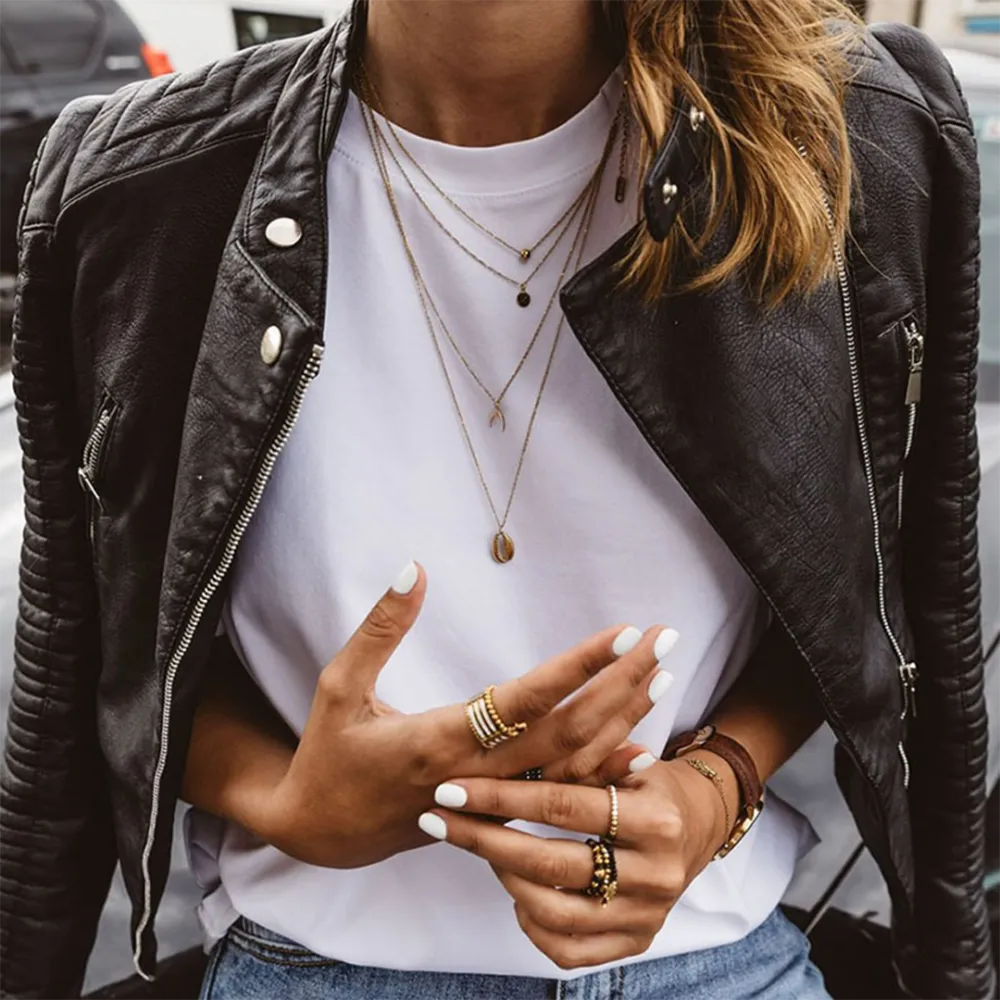 Women's Biker Leather Jacket With Structured Fit