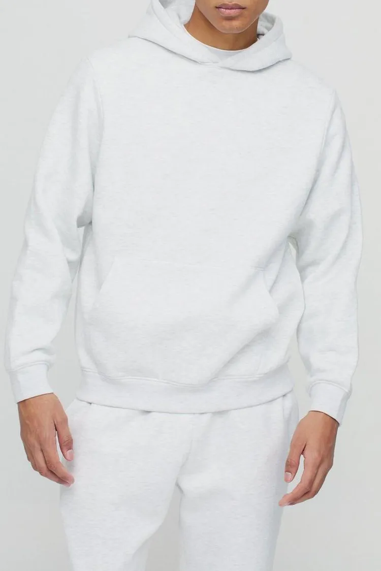 Grey Oversized Boxy Zip Through Hoodie Fall And Winter Daily