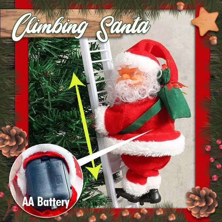Santa Claus Climbing The Ladder