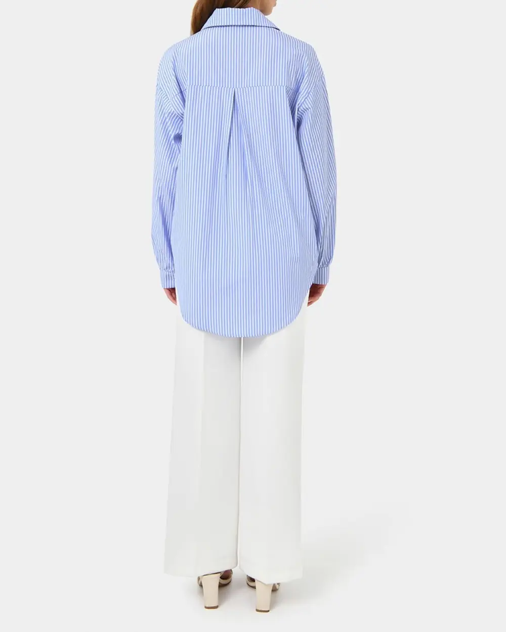 Stripe Shirt -Blue & Ivory Striped Pattern