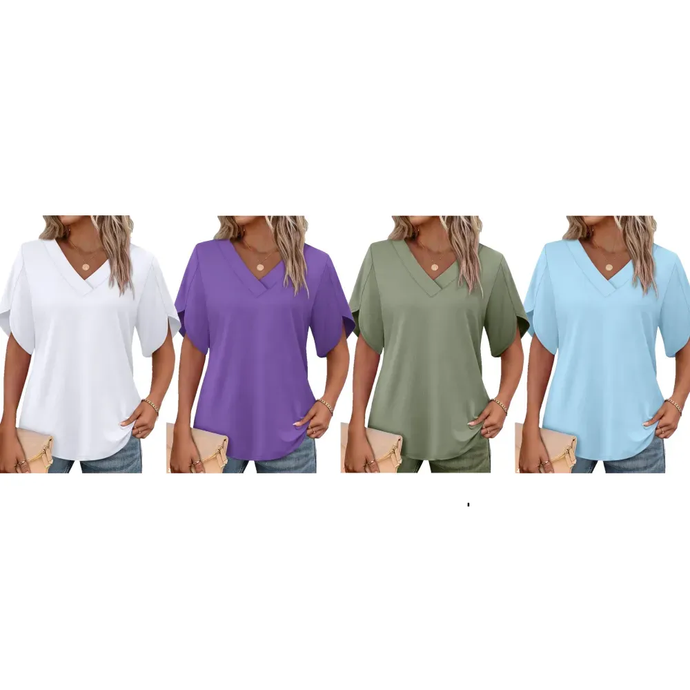 Womens Short Sleeve V Neck Dolma -- 1 for as low as $1.25