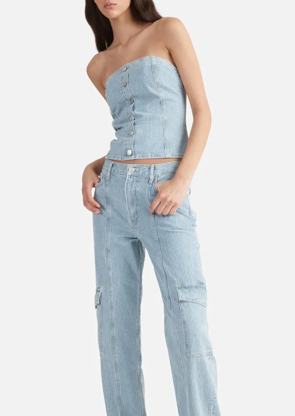 SLIM FIT DENIM UTILITY PANT