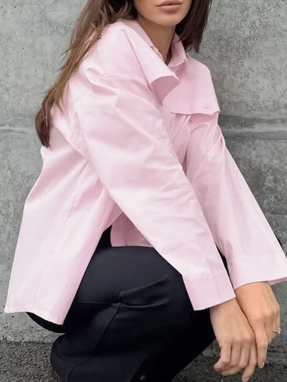 Shirt with Back Slit Blouse