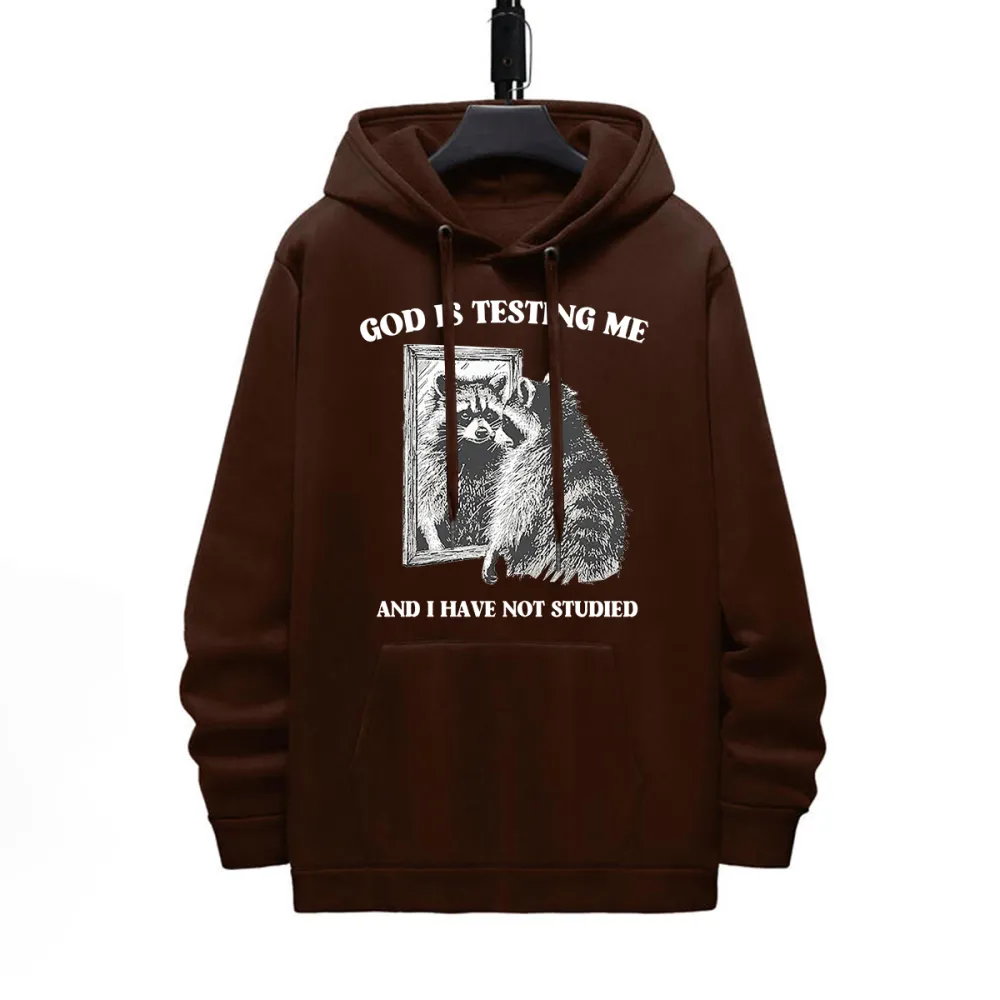 God Is Testing Me Pattern Printed Hoodie
