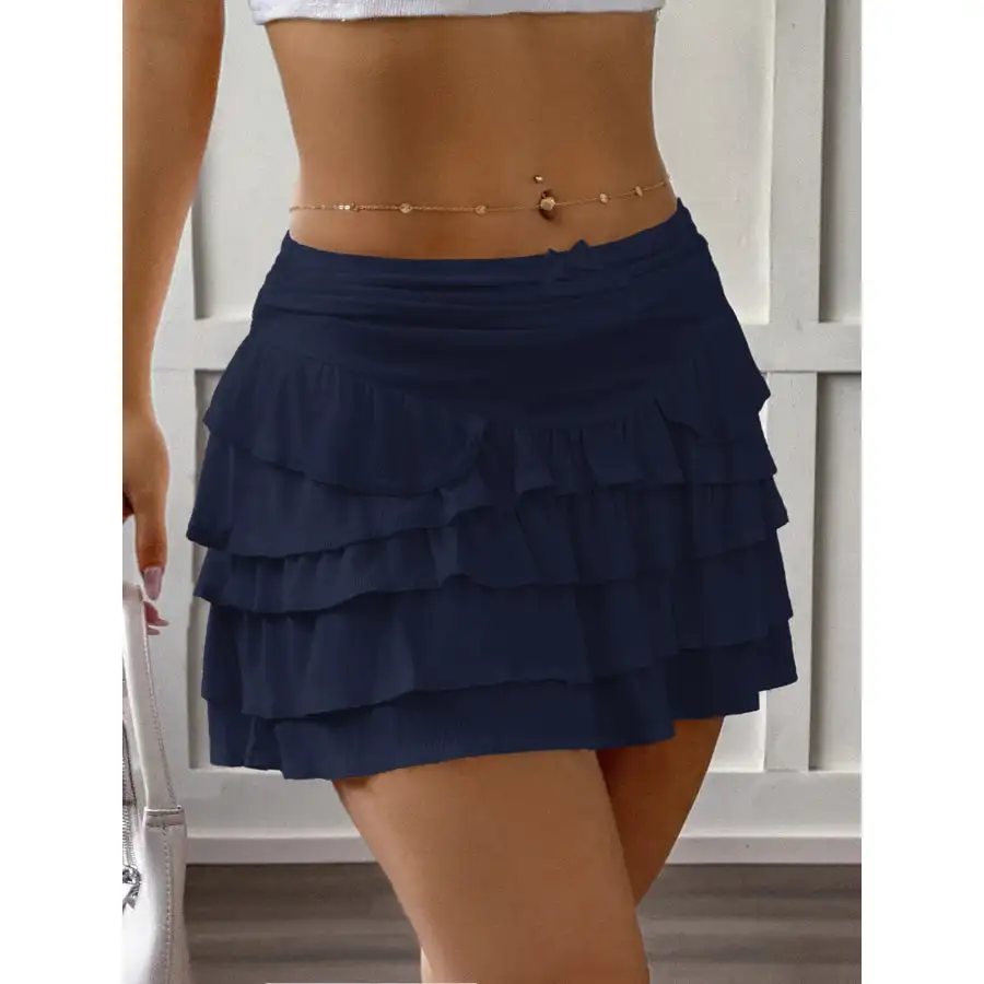 Ruffle Layered Mini Skirt
