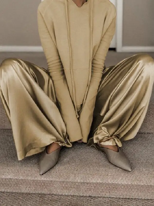 Wide Leg Hoodie And Pants Set
