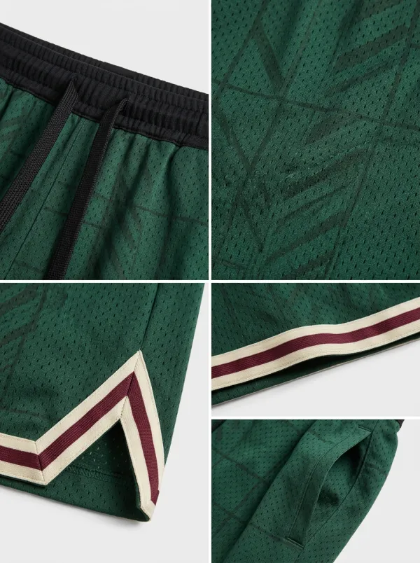 Modern Geometric Pattern Sport Look Men's Basketball Shorts