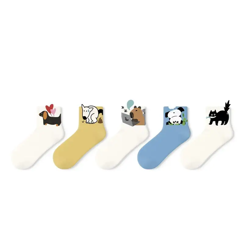 Quirky Animal Print Sneaker Socks