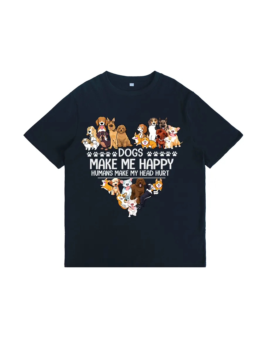 Dogs Make Me Happy Graphic Tee