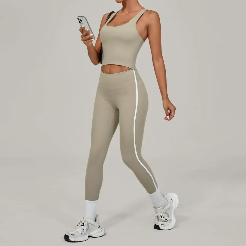 Quick-Dry Sleeveless Two-Piece Top Active Set