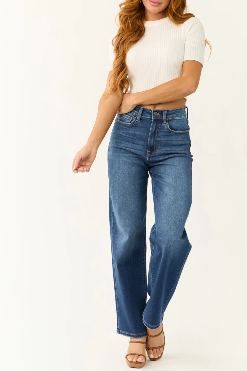 Dark Wash Straight Leg Jeans