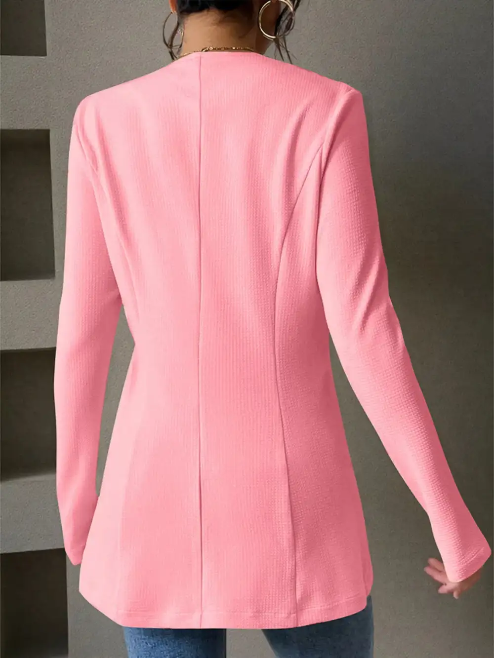 Classic Single-Button Long-Sleeve Blazer