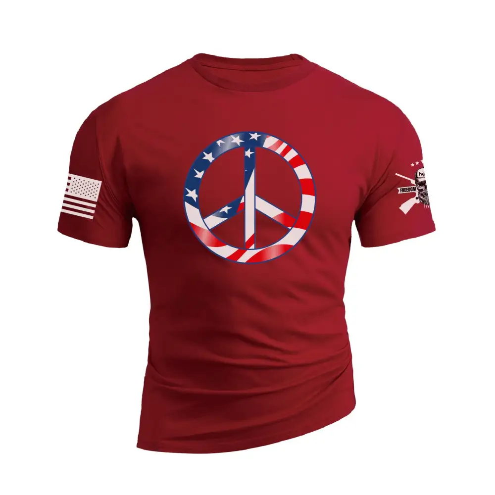 USA FLAG LOVE PEACE GRAPHIC TEE