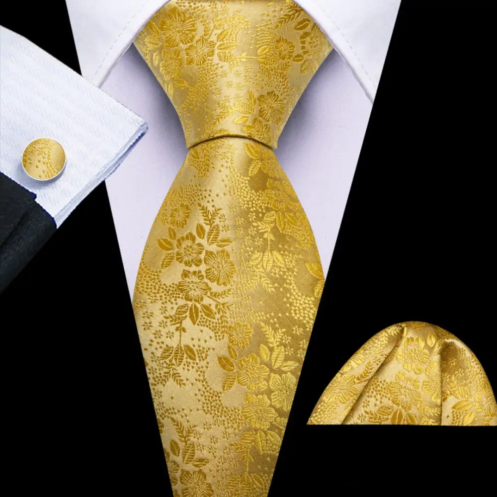 Polished Floral Silk Necktie Set