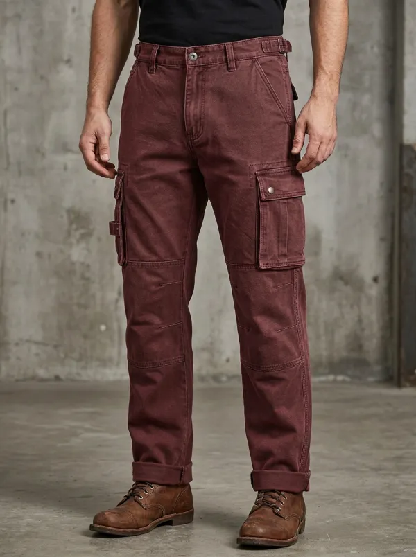 Men's Casual Outdoor Multi-Pocket Grey Cargo Pants