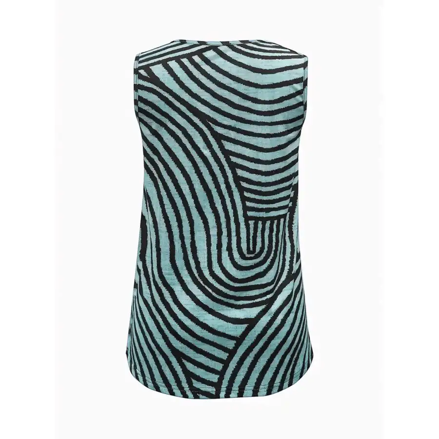 Sleeveless Zebra Button Up Tank Top