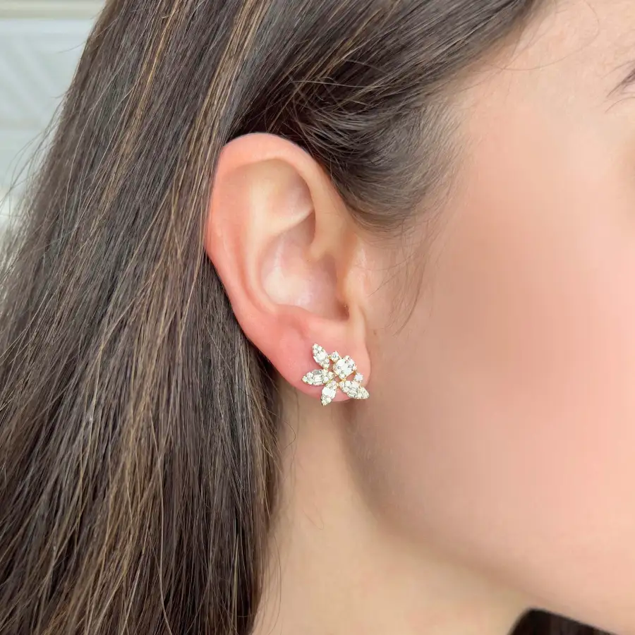 Tonal Delicate Gem Detail Earrings