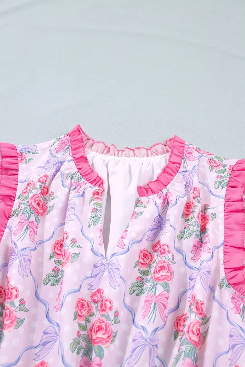 Gathered Detail Floral Ruffle Tiered Dress