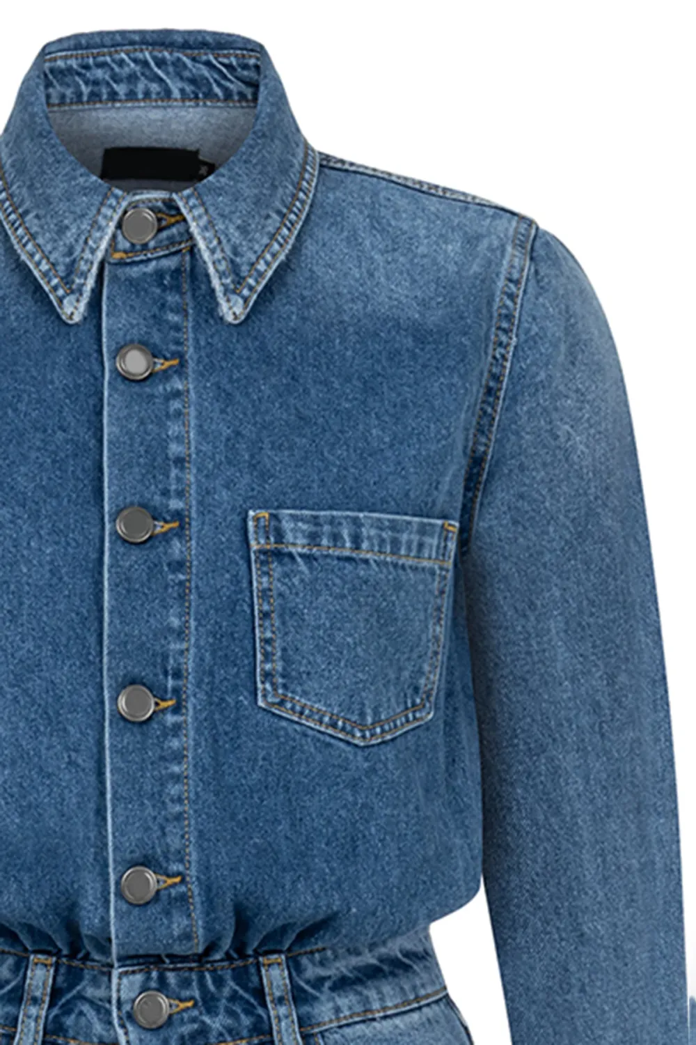 Casual Style Denim Jumpsuit