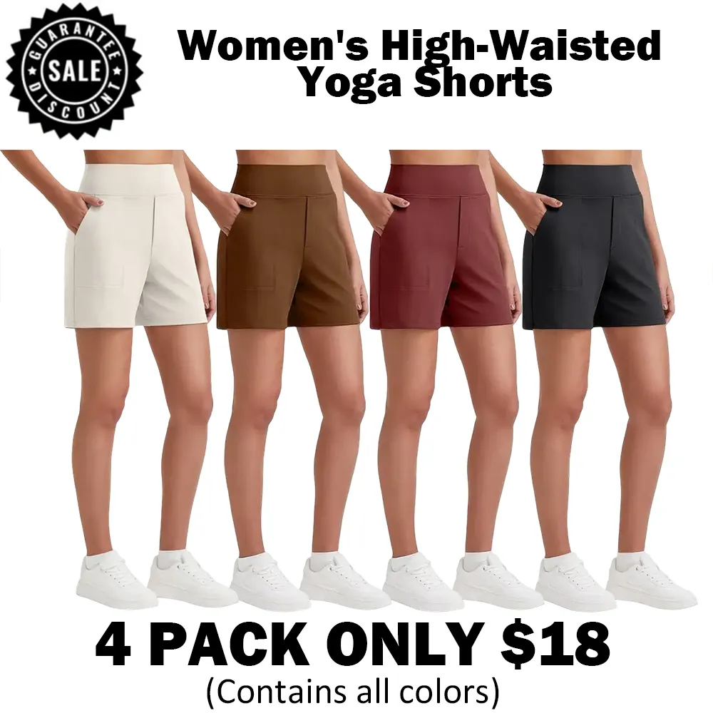 🔥Hot Sale💥-Women's High-Waisted Yoga Shorts🔥12-Pack- Only $32