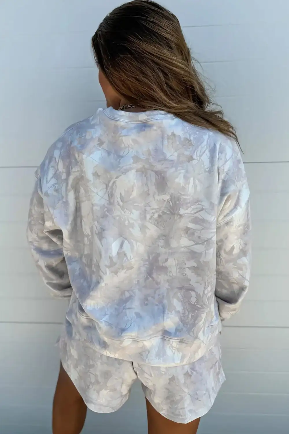 Print Pullover Relaxed Shorts Lounge Set