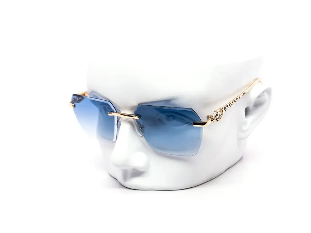 12-Pack Luxury Rimless Hexagon Gradient Metal Sunglasses