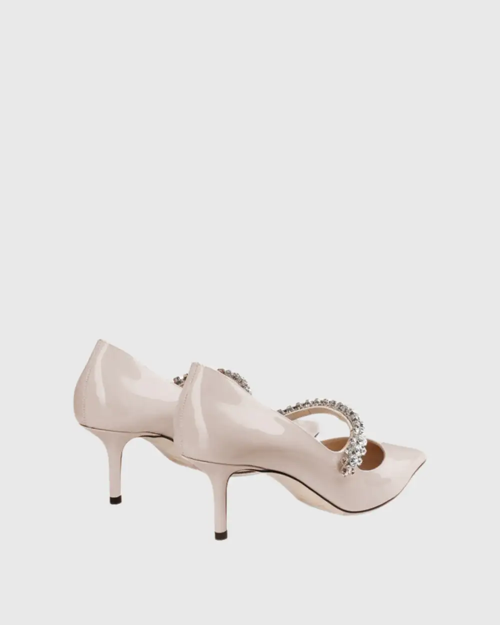 Rhinestone Strap Pumps in Natural
