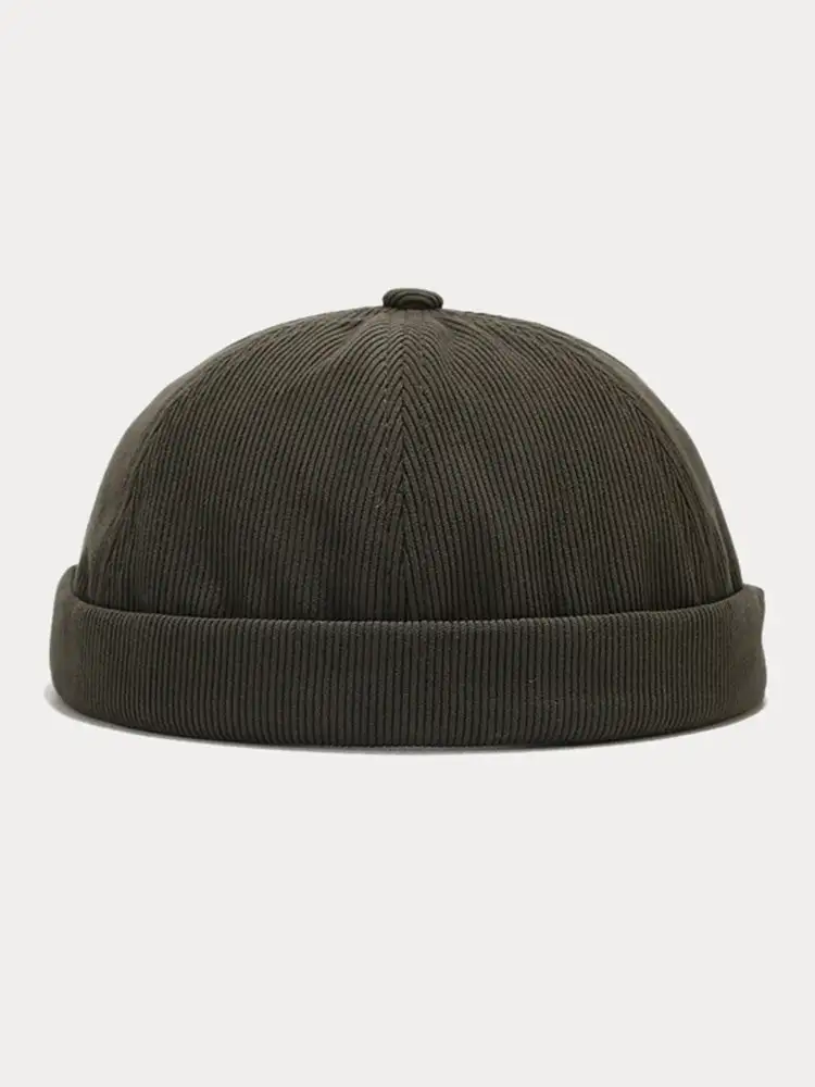 Classic Casual Corduroy Brimless Beanie Hat