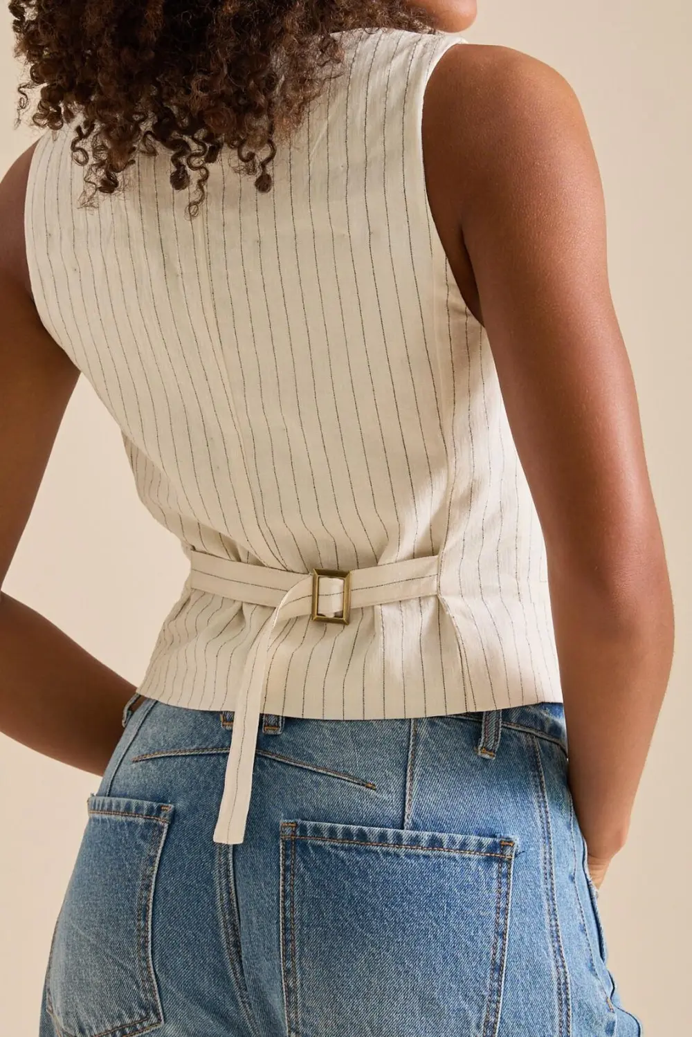 Striped Button Up Vest